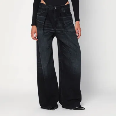 Haikure Wide Candy Black Denim Jeans In Black