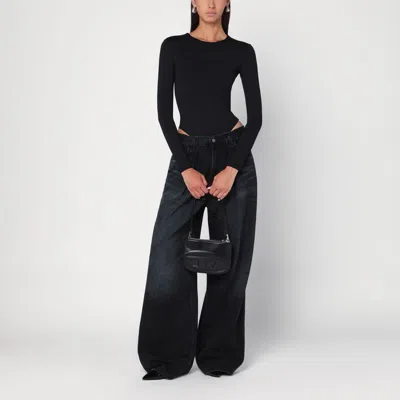 Haikure Wide Candy Black Denim Jeans In Black