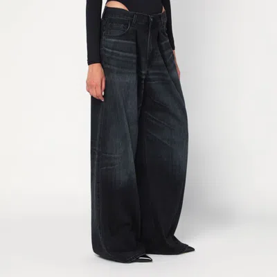 Haikure Wide Candy Black Denim Jeans In Black
