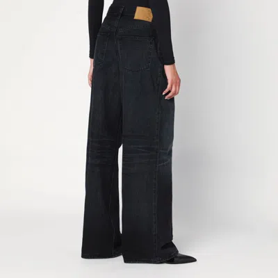 Haikure Wide Candy Black Denim Jeans In Black