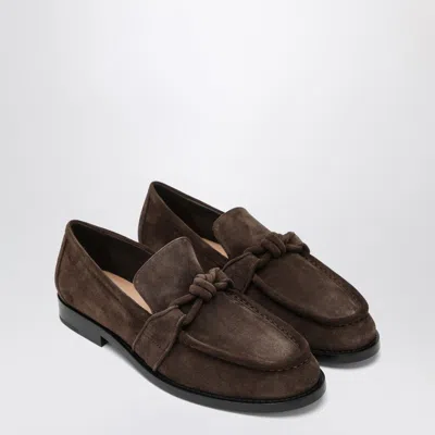 Bottega Veneta Astaire Fondente Suede Moccasin In Brown