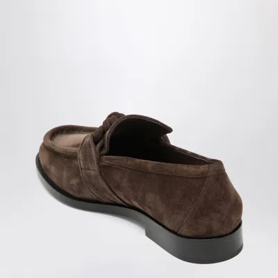 Bottega Veneta Astaire Fondente Suede Moccasin In Brown