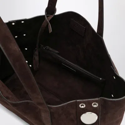 Valentino Medium Nellcôte Tote In Dark Brown Suede