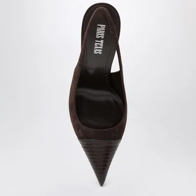 Paris Texas Brown Suede And Leather Slingback