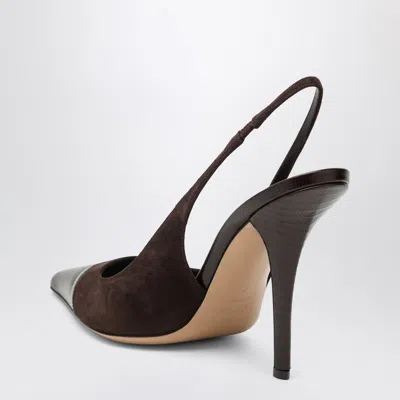 Paris Texas Brown Suede And Leather Slingback
