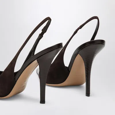 Paris Texas Brown Suede And Leather Slingback
