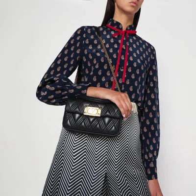 Valentino Quilted Chain Strap Shoulder Bag Studs In Black