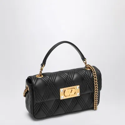 Valentino Quilted Chain Strap Shoulder Bag Studs In Black