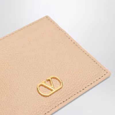 Valentino Vlogo Signature Credit Card Holder Rose Sand