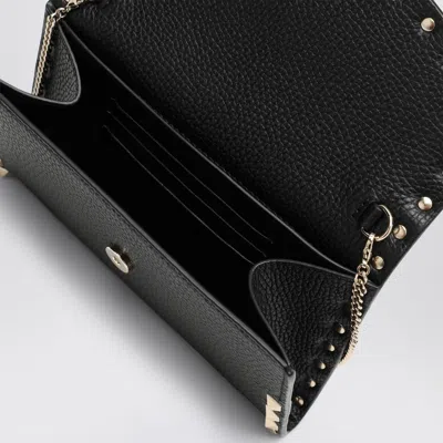 Valentino Black Rockstud Crossbody Wallet In Black