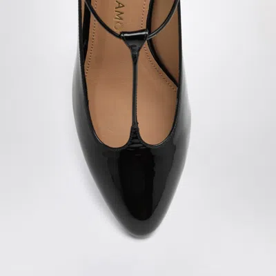Ferragamo Round Toe T-bar Strap Gold Heel