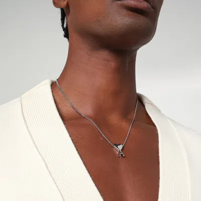 Ami Alexandre Mattiussi Ami Paris Ami De Coeur Palladium Necklace