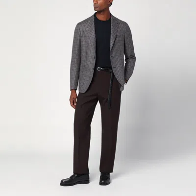 Tagliatore Tailored Blazer Houndstooth Front Pockets In Black