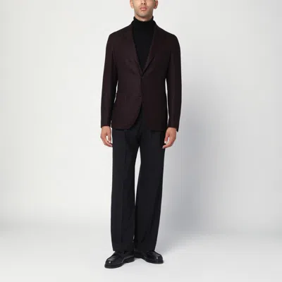 Tagliatore Single-breasted Jacket With Burgundy Pattern In Burgundy