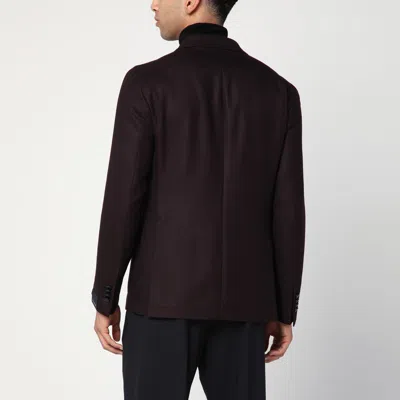Tagliatore Single-breasted Jacket With Burgundy Pattern In Burgundy