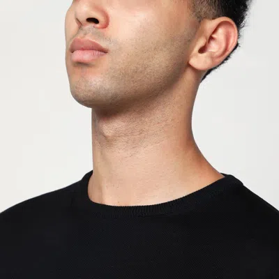 Roberto Collina Cotton Sweater In Black In Black