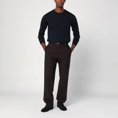 Roberto Collina Round-neck Long-sleeve Knitted Sweater In Blue