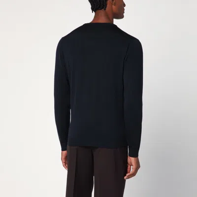 Roberto Collina Round-neck Long-sleeve Knitted Sweater In Blue