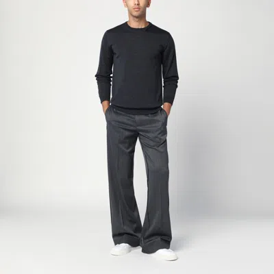 Roberto Collina Crewneck Knitted Sweater In Blue