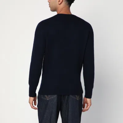 Drumohr Black Wool Crew Neck Sweater In Blue