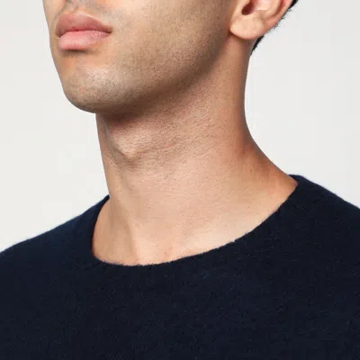 Drumohr Black Wool Crew Neck Sweater In Blue