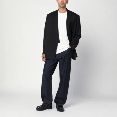 Kenzo Double-breasted Kimono Tailored Blazer In Black