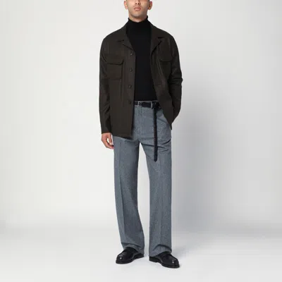 Tagliatore Wool Jacket With Chest Pockets And Collar In Black