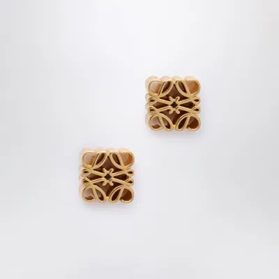 Loewe Anagram Cube Stud Earrings In Gold
