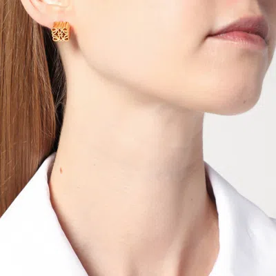 Loewe Anagram Cube Stud Earrings In Gold