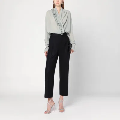 Alberta Ferretti Ice-colored Shirt With Floral Detail