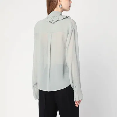 Alberta Ferretti Ice-colored Shirt With Floral Detail