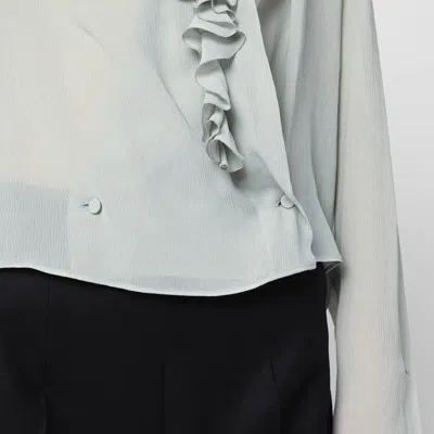 Alberta Ferretti Ice-colored Shirt With Floral Detail