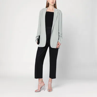 Alberta Ferretti Single-breasted Ice-colored Jacket In Gray