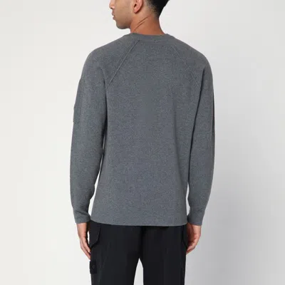 C.p. Company Grey Wool-blend Sweater In Burgundy
