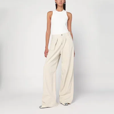 Haikure Wide Ecru Corduroy Trousers In Multi