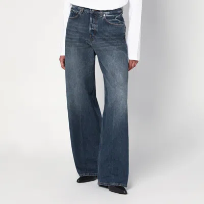 Haikure Wide-leg Jeans Washed Effect In Blue