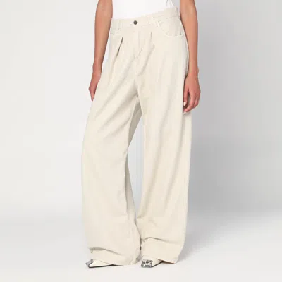 Haikure Wide Ecru Corduroy Trousers In Multi