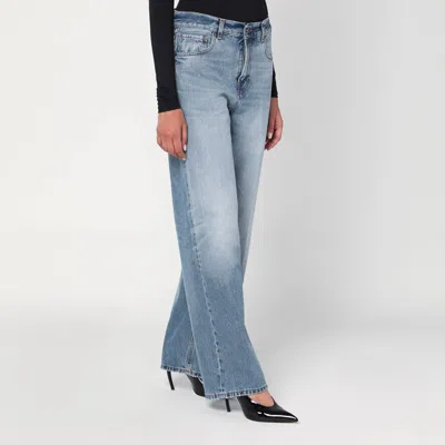 Haikure Wide Blue Washed Effect Jeans In Blue