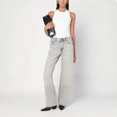 Haikure Wide Pearl Grey Washed Effect Jeans In Gray