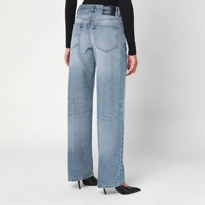 Haikure Wide Blue Washed Effect Jeans In Blue