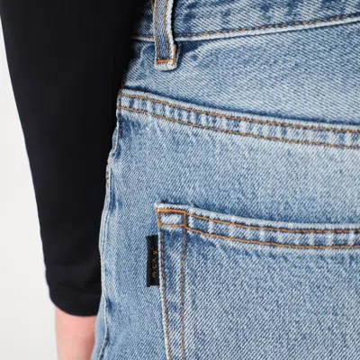 Haikure Wide Blue Washed Effect Jeans In Blue