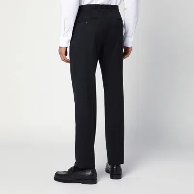 Tagliatore Blue Single-breasted Wool Suit In Black