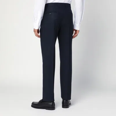 Tagliatore Single-breasted Blue Wool And Cashmere Suit In Black