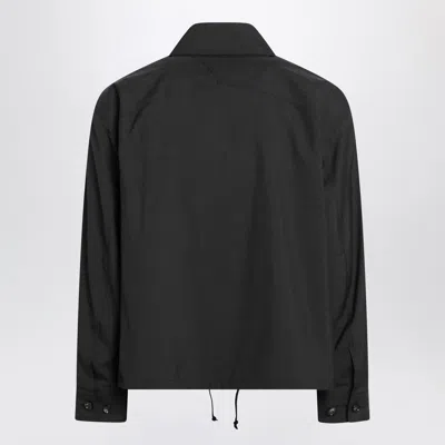 Bottega Veneta Mens Charcoal Melange Blouson Relaxed-fit Cotton Blend Jacket In Black