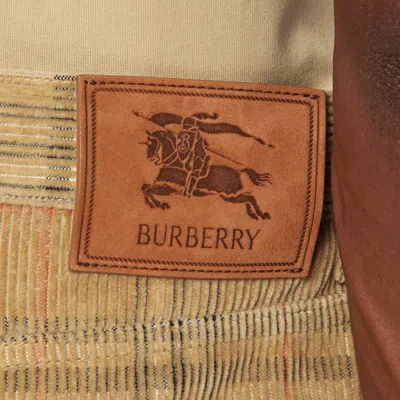 Burberry Corduroy Pant With Embroidered Plaid Pattern