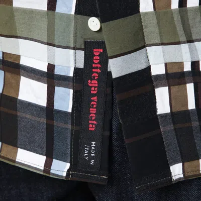 Bottega Veneta Checked Collar Shirt Long Sleeves In Gray