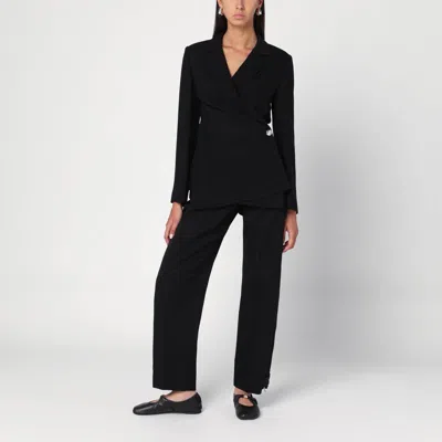 Loewe Black Jacket With Anagram Pebble Button In Black