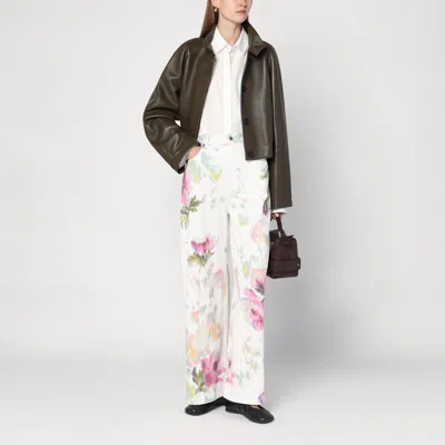 Loewe White Balloon-sleeve Silk Shirt