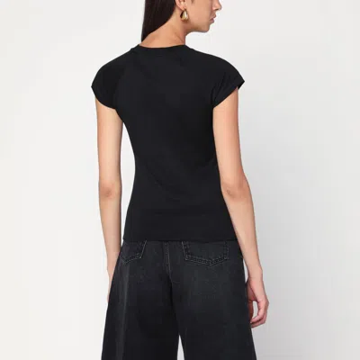 Loewe Black Cotton-blend T-shirt With Anagram Logo Women In Black
