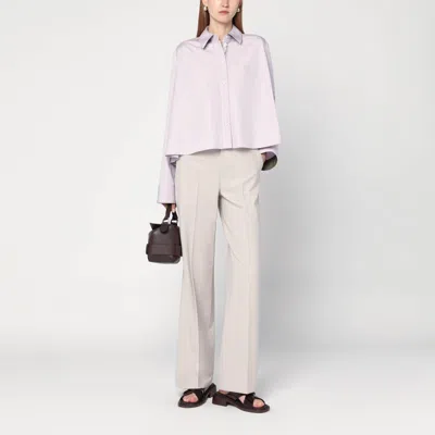 Loewe Anagram Trapeze Cropped Shirt In Purple